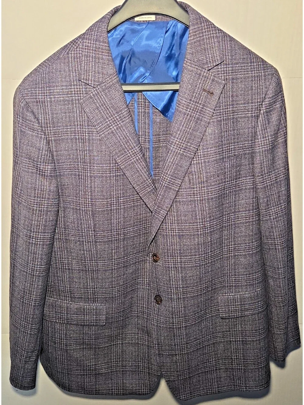 Joseph Abboud Colby Blazer Mens 46R XL Plaid Lanificio di Pray Italy Fabric